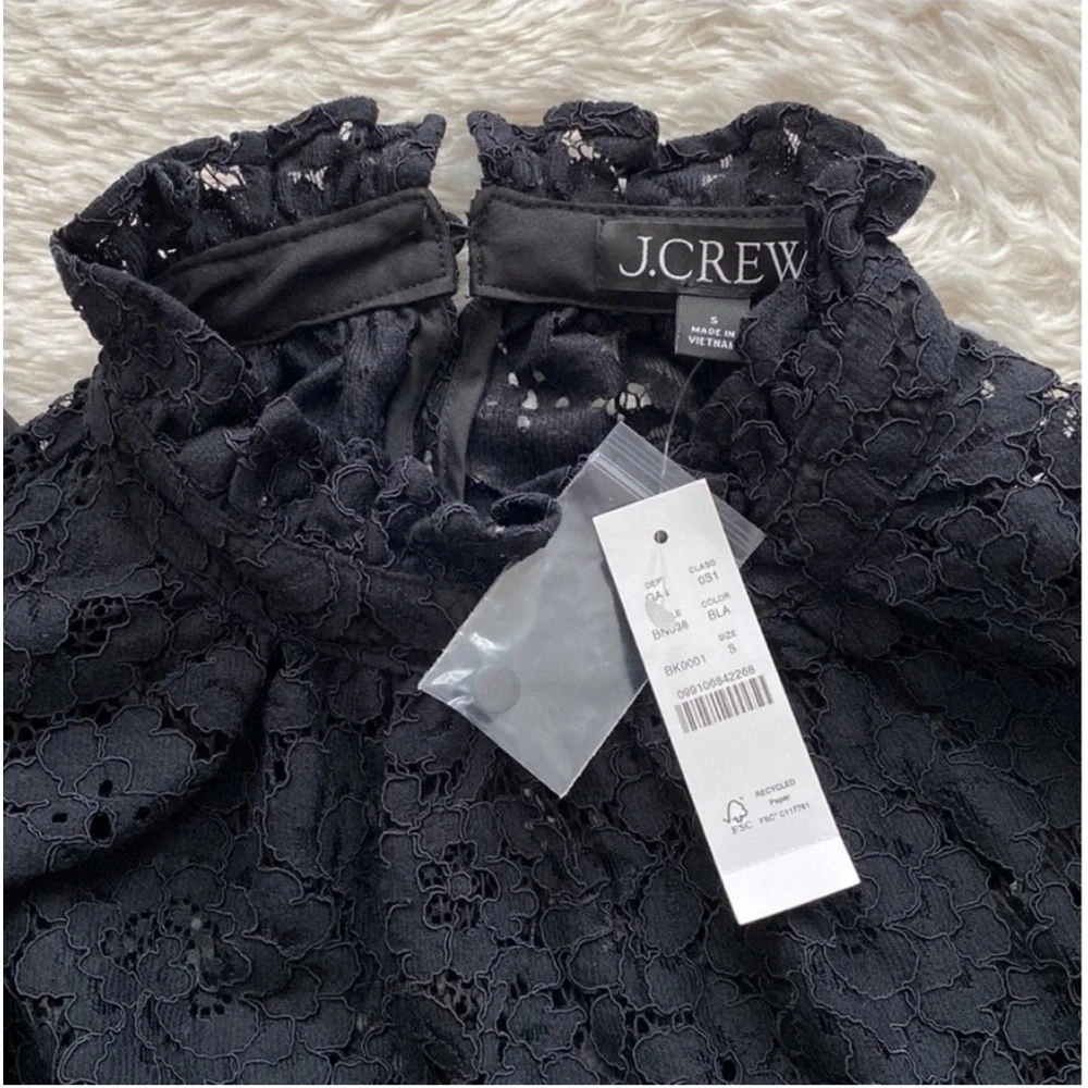 J. Crew Ruffleneck Lace Dress
